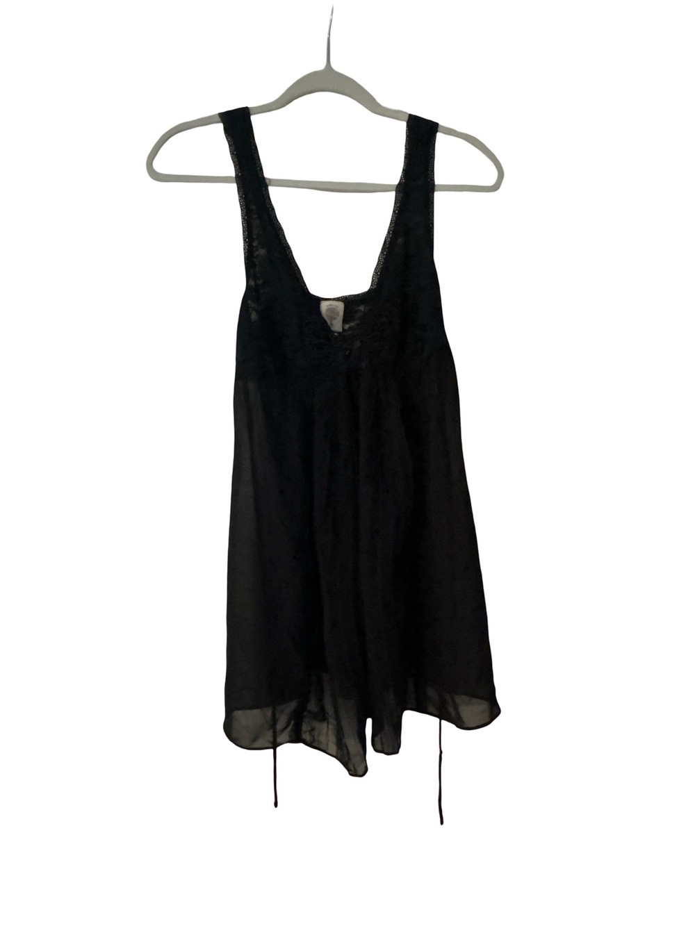 In Bloom by Jonquil Black Lace Babydoll Slip Tank Top Small Y2K Teddy Goth Chic